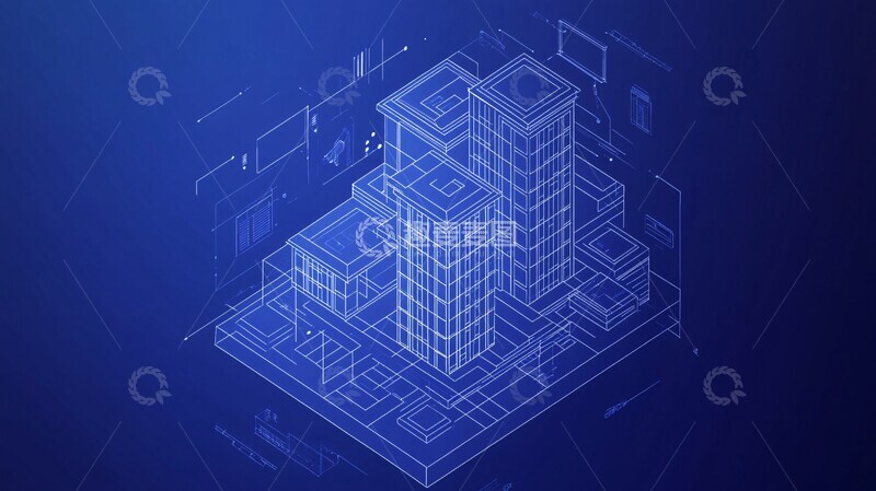 高清大图下载【趣麦麦图】建筑蓝图构型1