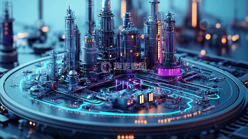 高清大图下载【趣麦麦图】化学工厂电路底座