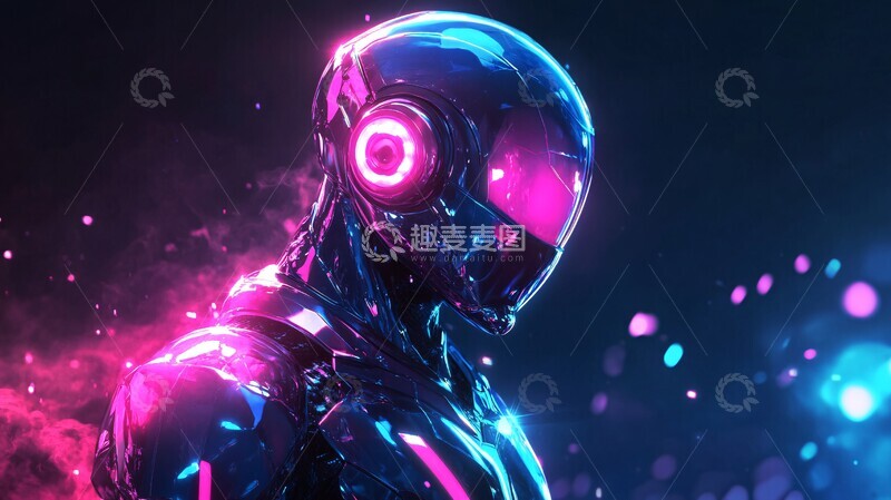 高清大图下载【趣麦麦图】粉蓝科技背景