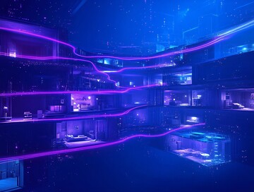 深蓝空间紫色线条1