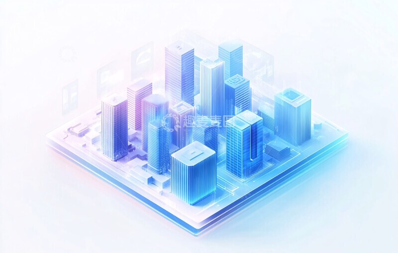 高清大图下载【趣麦麦图】蓝色城市景观