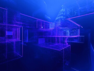 深蓝空间紫色线条