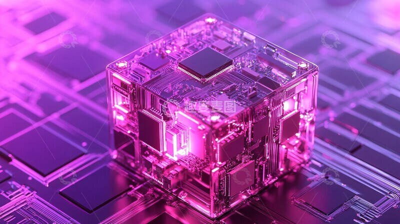 高清大图下载【趣麦麦图】电子模块立方体