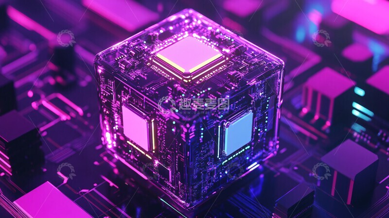 高清大图下载【趣麦麦图】电子模块立方体2