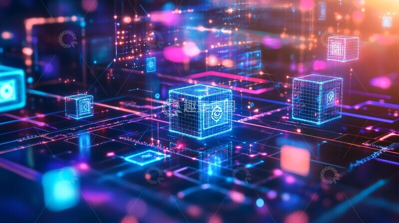 高清大图下载【趣麦麦图】区块链数字城1