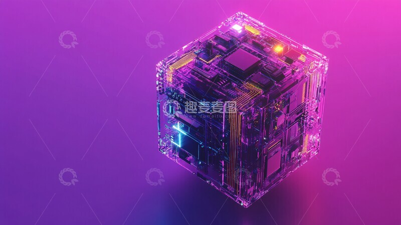 高清大图下载【趣麦麦图】电子模块立方体1