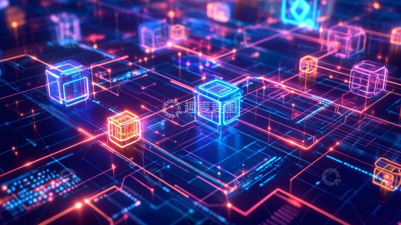 高清大图下载【趣麦麦图】区块链数字城