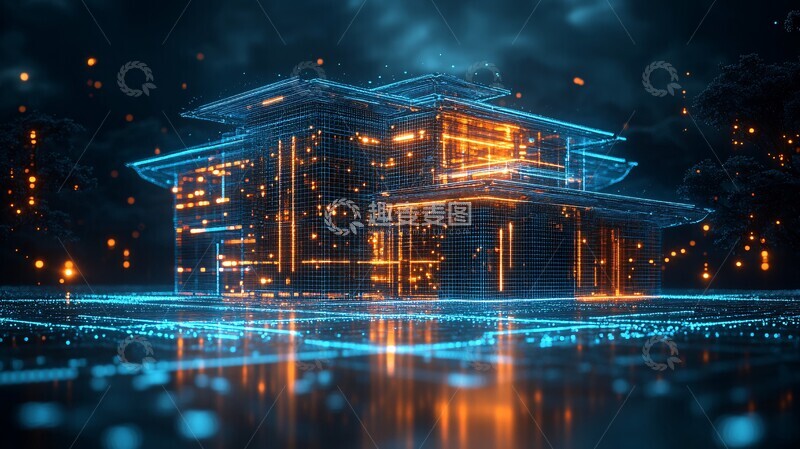 高清大图下载【趣麦麦图】蓝光透明建筑
