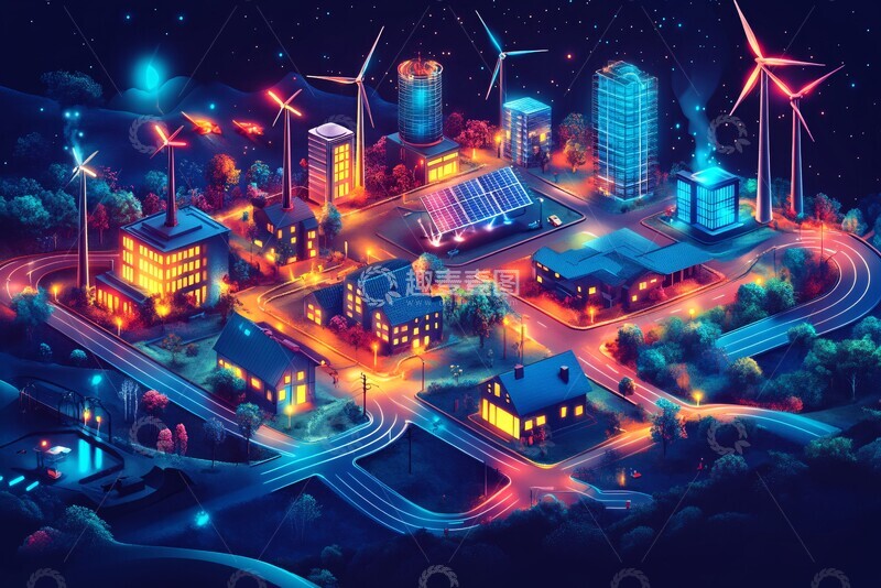 高清大图下载【趣麦麦图】能源流动示意图
