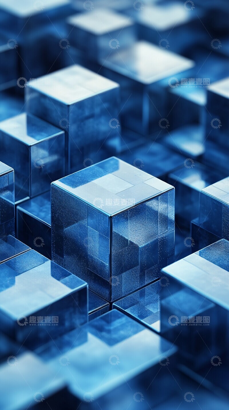 高清大图下载【趣麦麦图】蓝色模块运输软件