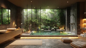 木盆石墙温泉池1