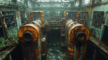 废弃工厂生产线