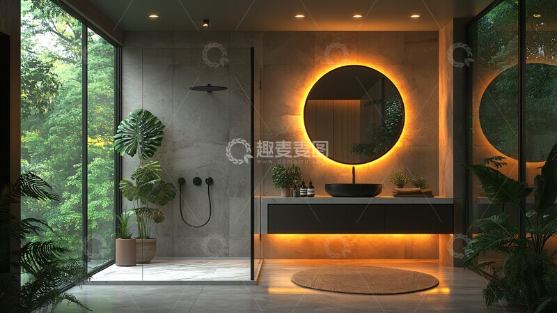 高清大图下载【趣麦麦图】白色大理石浴室1