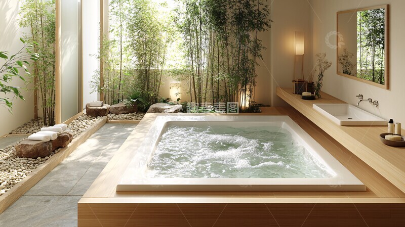 高清大图下载【趣麦麦图】木盆石地竹饰