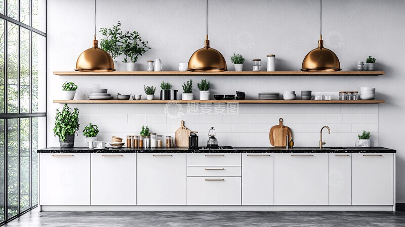 高清大图下载【趣麦麦图】白色橱柜黑色台面20