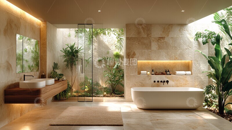 高清大图下载【趣麦麦图】自然石浴室设计2