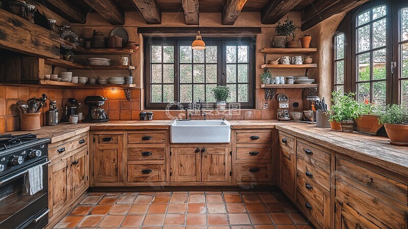 高清大图下载【趣麦麦图】木柜石台灯饰