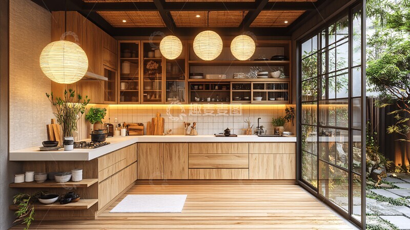 高清大图下载【趣麦麦图】木柜白台自然风