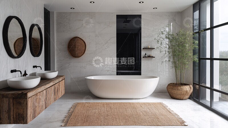 高清大图下载【趣麦麦图】白色卫浴空间设计1