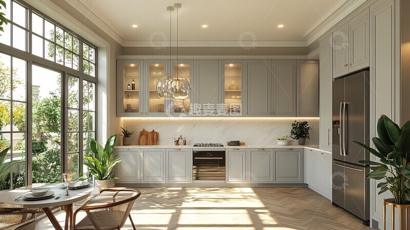 高清大图下载【趣麦麦图】灰色橱柜白色台面12