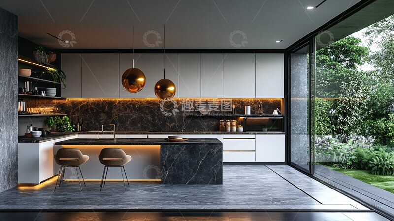 高清大图下载【趣麦麦图】白色橱柜黑色台面19