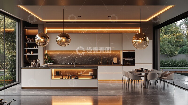 高清大图下载【趣麦麦图】白色橱柜黑色台面21