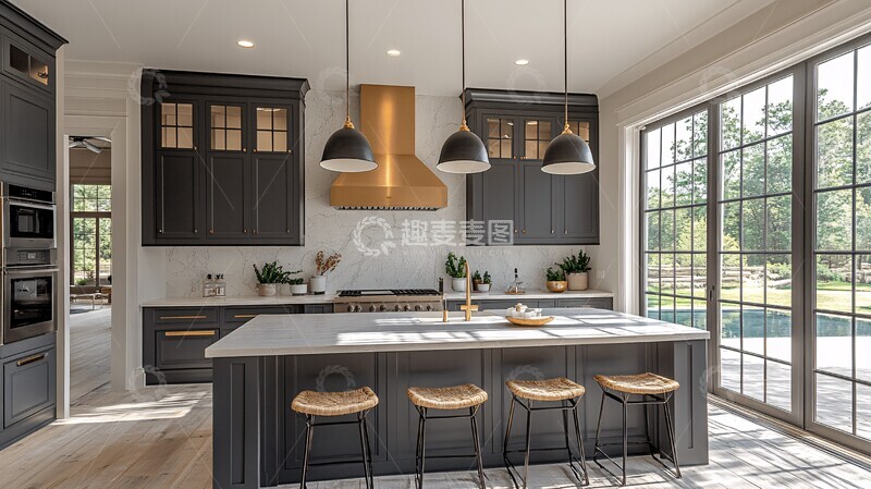 高清大图下载【趣麦麦图】灰色橱柜白色台面15