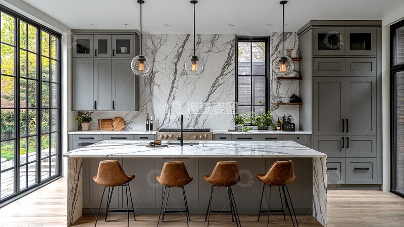 高清大图下载【趣麦麦图】灰色橱柜白色台面14