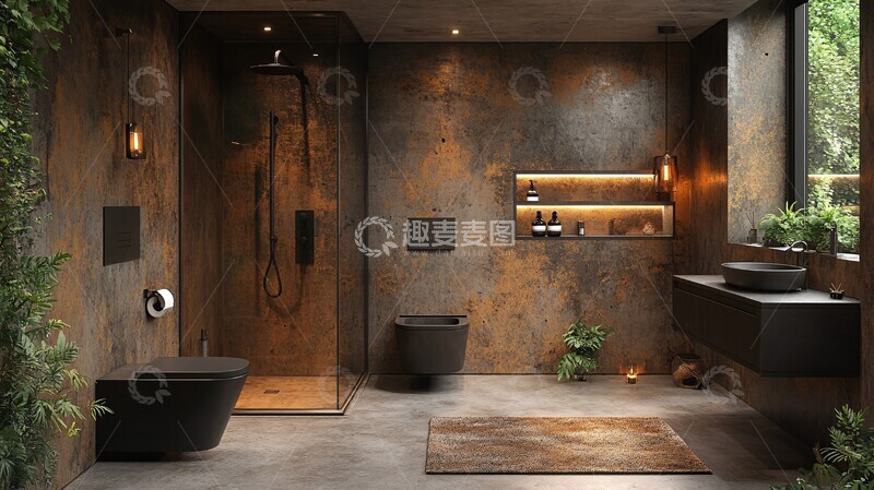 高清大图下载【趣麦麦图】工业风格浴室设计