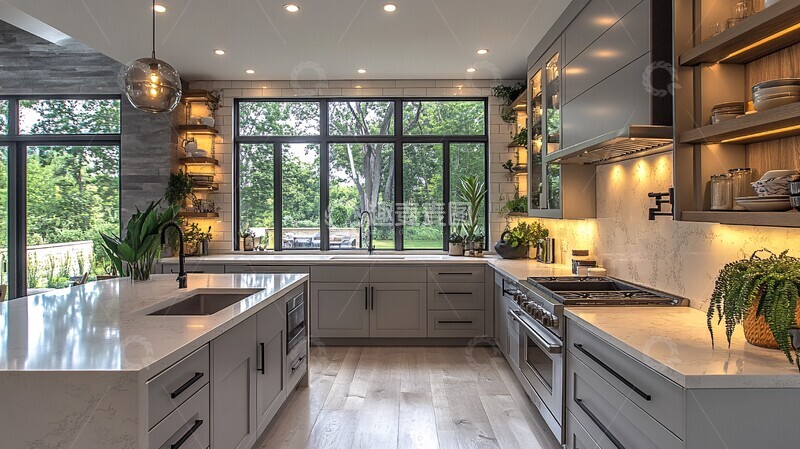 高清大图下载【趣麦麦图】灰色柜台白色台面6