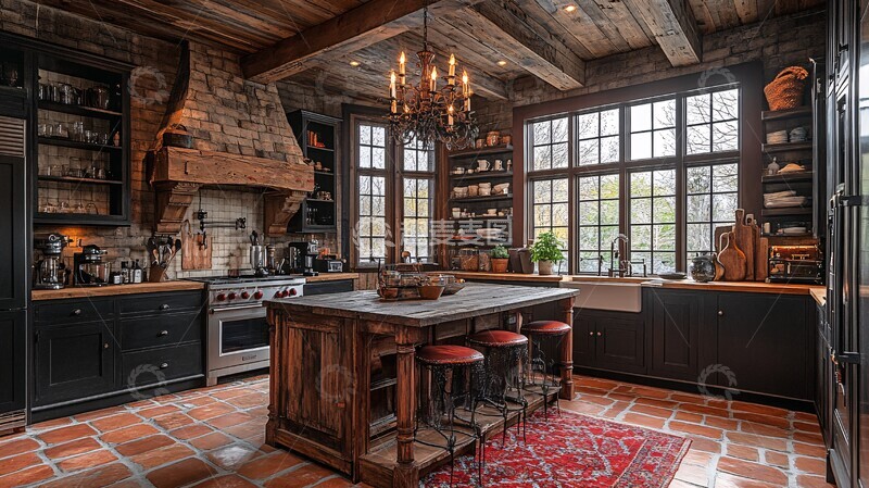 高清大图下载【趣麦麦图】木柜石台老灯饰3