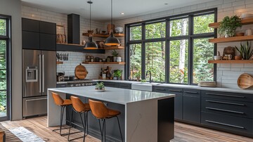 黑白金属现代厨房2