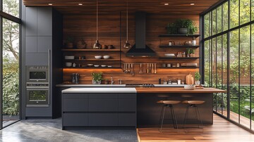 黑白金属现代厨房1