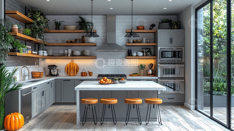 高清大图下载【趣麦麦图】灰色柜台白色台面7