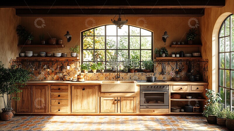 高清大图下载【趣麦麦图】乡村厨房布置1