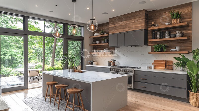 高清大图下载【趣麦麦图】灰色橱柜白色台面23