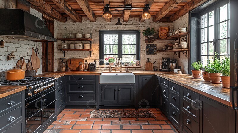 高清大图下载【趣麦麦图】木柜瓷砖厨房3