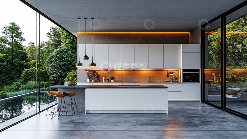 高清大图下载【趣麦麦图】白色橱柜灰色台面26