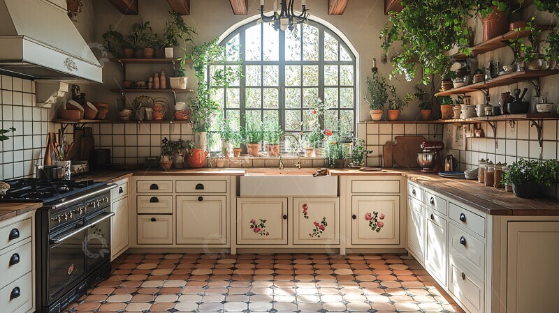 高清大图下载【趣麦麦图】白色橱柜木质台面11