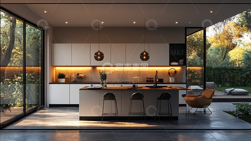高清大图下载【趣麦麦图】白色橱柜黑色台面26