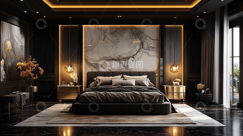 高清大图下载【趣麦麦图】-现代艺术卧室2