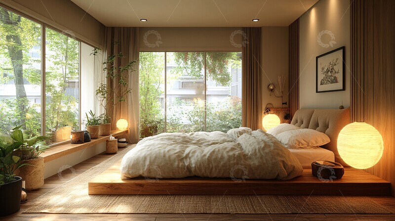 高清大图下载【趣麦麦图】榻榻米床与木地板6