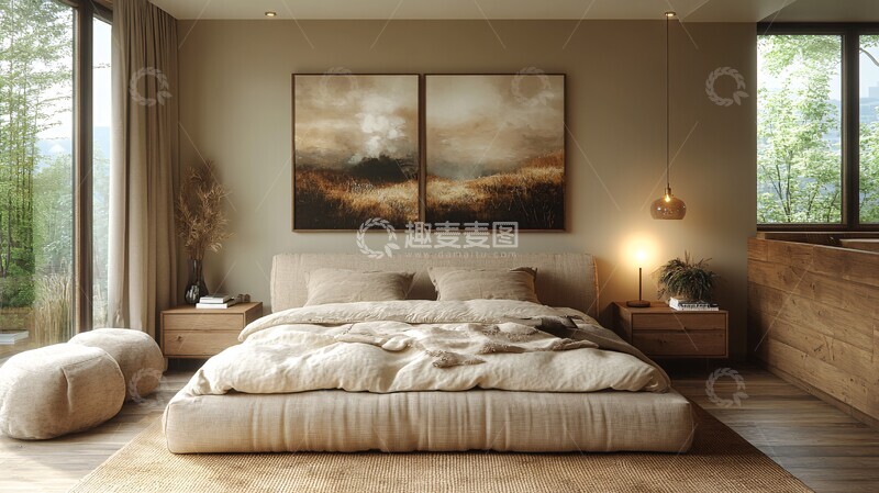 高清大图下载【趣麦麦图】北欧风格卧室1