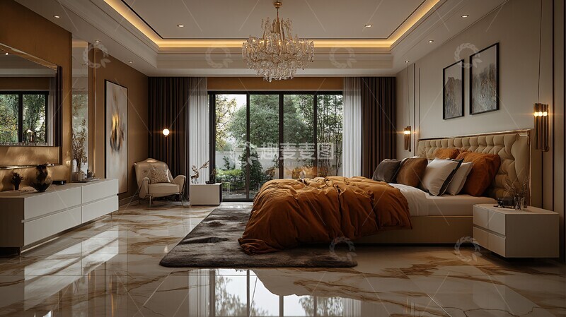 高清大图下载【趣麦麦图】黄金床与大理石卧室3