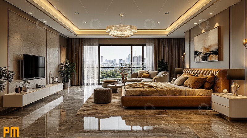 高清大图下载【趣麦麦图】黄金床奢华卧室3