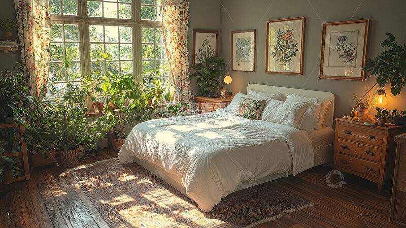 高清大图下载【趣麦麦图】白色木床卧室布置6