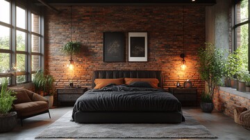 工业风格卧室布置1