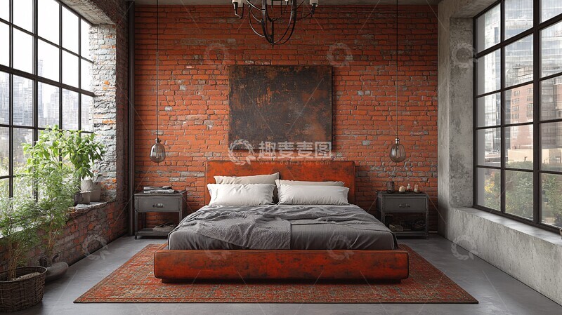 高清大图下载【趣麦麦图】工业风卧室设计12