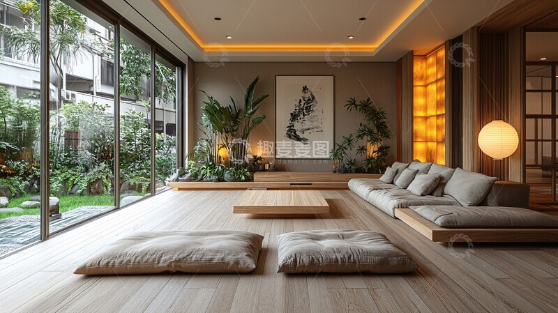 高清大图下载【趣麦麦图】日式简约客厅11