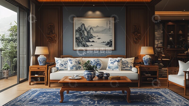 高清大图下载【趣麦麦图】红木沙发雕刻桌3